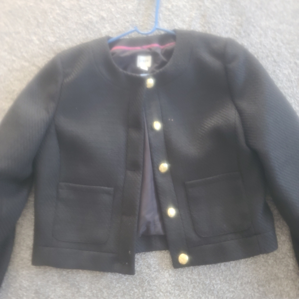 J. Crew Black and Gold Tailored Blazer